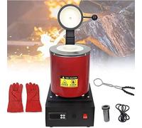 WYWY Four Fusion Or Digital 2102°F/1150°C - Machine Fusion Électrique 1400W avec Creuset Graphite pour Or, Argent, Cuivre, Aluminium - Fonte Déchets Métaux(Red,3kg)