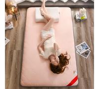 WYWY Matelas Futon Japonais Pliable, Matelas de Sol Tatami Épais et Confortable, Idéal pour Canapé, Chambre, Camping, Yoga et Détente | Transport Facile, Enroulable et Léger(Pink,90x200cm)
