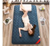 WYWY Matelas Futon Japonais Pliable, Matelas de Sol Tatami Épais et Confortable, Idéal pour Canapé, Chambre, Camping, Yoga et Détente | Transport Facile, Enroulable et Léger(Blue,120x200cm)