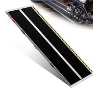 WYWY Rampe Pliante Aluminium pour Fauteuil Roulant | 280 kg Capacité | Surface Antidérapante & Plaque de Transition | pour Escaliers, Portes | Autocollants Réfléchissants(8ft)