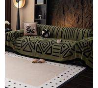 WYWY Sofa Covers, Thick Soft Furniture Protector for Multi-Seater Sofas, Geometric Jacquard Bohemian Style Sofa Cover, Washable, Pet and Child-Friendly(Green,180x130cm)