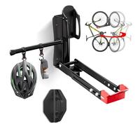 Wyxron Support Velo Mural, Porte Velo Mural 20-29" 35kg Capacité De Charge | Support Mural Velo avec Porte-Chapeau/Longueur Télescopique, pour Garage Vélo Léger/Mtb/Vélo De Route/Vélo d'Enfant