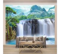WYXWZ Papier Peint Intissé Photo Wallpaper Mural 3d Moderne Toison Salon Chambre à Coucherr Salle - Tableaux Muraux Tapisserie Photo xxl 350 x 256cm (Largeur x Hauteur) Paysage de Cascade