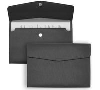 WYYFXY® 2 Pièces PU Porte Documents A4, étanche Portefeuille classeur en cuir PU avec fermeture magnétique, idéal pour le travail, les études et les voyages (Noir)