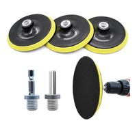 WYYFXY® Lot de 3 disques abrasifs Velcro 125 mm pour ponceuse excentrique/meuleuse d'angle, avec adaptateur de perçage M14 avec mandrin pour papier abrasif | Disques abrasifs