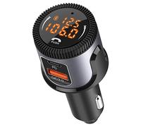 WYYHAA Emetteur Bluetooth 5.0 FM pour La Voiture, QC3.0 + Type-C PD 18W Wireless Bluetooth FM Radio Adaptateur De Radio, Lecteur Audio Radio sans Fil, Calling Gratuit Et Récepteur De Musique