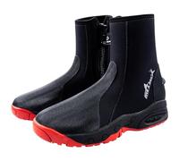 WYYHAA Rouge,8,Chaussons de Plongée 5mm Néoprène Haute Tige, Semelle Dure Antidérapante & Fermeture, Construction Vulcanisée Thermique pour Homme Femme - Plongée, Snorkeling, Surf, Kayak