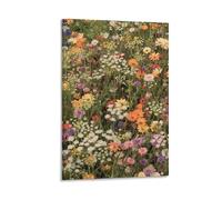 WYYRAB The Flower GardenDécoration murale sur toile imperméable Impression haute définition Convient pour chambre à coucher, salon, café, décoration avec cadre 30 x 45 cm