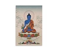 WYYXF Tableau Médecine Bouddha Thangka peint à la main traditionnel tibétain poster décoration salon chambre peinture sans cadre (30 x 50 cm)