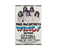WYYXF Toile Tableau Paul McCartney & Wings 1973 Newcastle Peinture décorative rétro pour maison chambre à coucher salon sans cadre (50 x 70 cm)