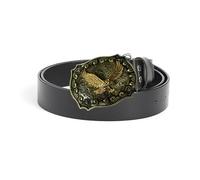 WYYXJY Ceinture Homme Black Eagle Ceinture Punk Rock Hiphop Casual Western Cowboy Ceinture Peau De Vache Retro Ceinture Grande Boucle 110Cm