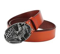 WYYXJY Ceinture Homme Ceinture en Cuir Véritable De Corrida Jaune Punk Rock Hip-Hop Ceinture De Cowboy Western Décontractée en Cuir De Vachette Grande Boucle Unisexe 130Cm