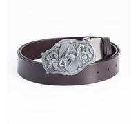 WYYXJY Ceinture Homme Marron Cheval Ceinture Punk Rock Hiphop Casual Western Cowboy Ceinture Peau De Vache Rétro Ceinture Grande Boucle 110Cm