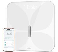 Wyze Smart Pèse-personne Bluetooth, 180 kg, blanc | Verre de qualité supérieure, IMC - Synchronisation par application Bluetooth - Analyseur de composition corporelle