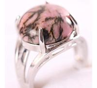 WYZI Bague Argent Femme Reglable,Bague en Cristal Réglable Bague Personnalisée 7 Chakra Rose Rhodonite Bague Ouverte Réglable Bague D'Éternité Bague De Pierres Précieuses D'Énergie Bijoux De Charm