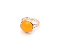 WYZI Bague Argent Femme Reglable,Bague en Cristal Réglable Rose Doré 7 Chakra Pierre Orange Réglable Bague Ouverte Bague D'Éternité Reiki Bague en Pierres Précieuses D'Énergie Charme Bijoux Cadeau
