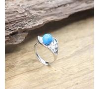 WYZI Bague avec Pierre Précieusebague en Cristal Réglable Argent 7 Chakra Bleu Turquoise Bague Ouverte Réglable Bague D'Éternité Reiki Bague en Pierres Précieuses D'Énergie Charme Bijoux