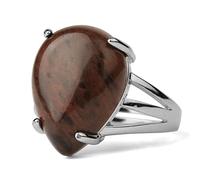 WYZI Bague Reglable Femme,Bague en Forme De Larme Réglable Acajou Réglable Bague en Cristal Ouvert Boho Bague D'Éternité Énergie 7 Chakras Proposition Bague De Promesse Bijoux De Charme pour Hommes