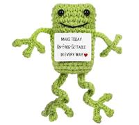 WZBHCZLJ Adorable figurine grenouille au crochet avec mots d'encouragement pour décoration d'intérieur unique