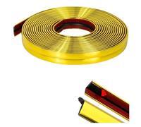 WZERHO Bandes murales autocollantes en 5 m x 2 cm - Bande chromée autocollante - Protection des bords de table - Bandes décoratives autocollantes - Doré