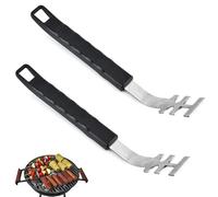 Wzhtuzi Anti-Scald BBQ Too, 2 pièces BBQ Grill Lifter Stainless Steel Outil de Levage de la Grille du Barbecue Poignée Longue Culinary Modular Elévateur de Grille de Barbecue Accessoires de Camping