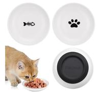 Wzhtuzi Gamelle pour chat en céramique, assiette plate, gamelle pour chat avec fond en caoutchouc antidérapant, gamelle plate et large pour chatons, gamelle pour chats et petits animaux