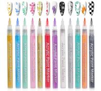 Wzhtuzi Lot de 12 Stylos de 3D Stylo Nail Art Graffiti Pen, Stylo Vernis à Ongles Pointes Fines, DIY Manucure Décoration Dotting Pen Beauté Orner Outils de Manucure pour Halloween Noë