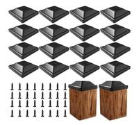 Wzhtuzi Lot de 16 capuchons de poteaux de 9 x 9 cm avec vis libres pour poteaux en bois