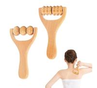 Wzhtuzi Lot de 2 rouleaux de massage en bois avec poignée, pour muscles du dos, outils de massage manuels pour détendre le dos, les jambes, les mains, les muscles de tout le corps
