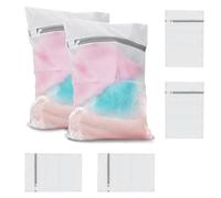 Wzhtuzi Lot de 4 filets à linge pour machine à laver - 60 x 50 cm - Avec fermeture éclair - Grand sac à linge - Pour manteaux délicats, chemisiers, chaussures, soutien-gorge, chaussettes, vêtements de