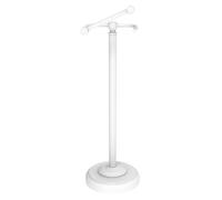 WZKALY Support de papier toilette blanc sur pied, design pivotant et base lestée stable en acier inoxydable SUS304 pour salle de bain (méga rouleau)