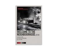WZLLHA Impression sur toile vintage « Welcome to The Neighbourhood » de Boston Manor - Décoration murale moderne pour chambre à coucher, chariot de bar, sans cadre, 30 x 45 cm