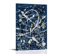 WZLLHA Jackson PollockArt - Impression sur toile vintage pour chambre à coucher, décoration murale moderne, chariot de bar, avec cadre, 50 x 75 cm