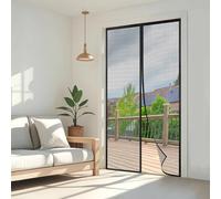 Wzlxcxxy Moustiquaire 140x160cm | Moustiquaire Porte Fenetre, Anti-Insectes, sans Perçage, Fermeture Automatique - Noir