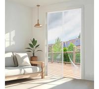 Wzlxcxxy Moustiquaire 160x195cm | Moustiquaire Porte Fenetre, Anti-Insectes, sans Perçage, Fermeture Automatique - Blanc