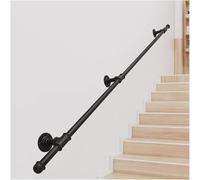 Wzmazigly Idustrial Pipe Escalier Hadrail, Idoor Wall Hadrail pour Personnes âgées, Wrought IRO Bracket Wall Mout Avait des Rails pour Garde, Deck, Idoor & Outdoor, Black, 1FT/30cm