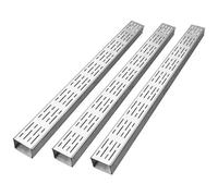 Wzmazingly 3 Pièces Caniveau Extérieur Étroit, 100cm Caniveaux de Drainage en Acier Inoxydable pour Allées et Terrasses, Évacuation Drain avec Grille Amovible(15x5cm)