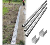 Wzmazingly 3 Pièces Kit De Drainage De Tranchée en Acier Inoxydable, Caniveau Extérieur avec Connecteur, Canal D'évacuation des Eaux Pluviales Étroit pour Jardins Et Terrasses(100x10x4cm)