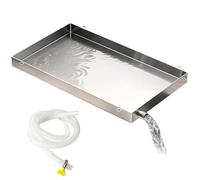Wzmazingly Bac De Récupération En Acier Inoxydable, Bac De Récupération Pour Climatiseur Avec Orifice De Drainage Et Tuyau, Pour Unités Extérieures De Climatiseur 1,5-5 P(425x915x50mm)