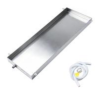 Wzmazingly Bac De Récupération En Acier Inoxydable, Bac D'égouttement Universel Avec Tuyau D'évacuation Pour Climatiseur, Installation Facile, Pour Pots De Fleurs/Sous Climatiseur(600x800x50mm)