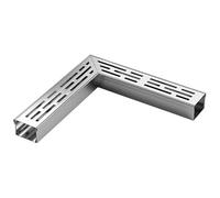 Wzmazingly Caniveau De Drainage en Acier Inoxydable, Accessoires pour Caniveaux De Drainage d'angle, Amovible Tranchée Et Grilles De Drainage, pour Jardins Terrasses Allées(25x10x5cm)