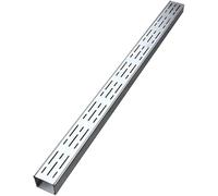 Wzmazingly Caniveau De Drainage Étroit, Kit De Caniveaux Extérieur En Acier Inoxydable 304 Avec Embout/Sortie, Système D'évacuation Des Eaux Pluviales Pour Cour Terrasse Allée Garage(Silver,100x10x5cm