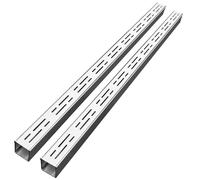 Wzmazingly Caniveau de Drainage Mince Longueur 100cm - Lot de 2, Caniveaux et Grilles de Drainage en Acier Inoxydable, Évacuation Drain Patios Extérieur, Découpable(5x5cm)