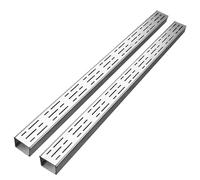 Wzmazingly Caniveau de Drainage Mince Longueur 100cm - Lot de 2, Caniveaux et Grilles de Drainage en Acier Inoxydable, Évacuation Drain Patios Extérieur, Découpable(10x4cm)
