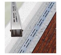 Wzmazingly Caniveau Extérieur Étroit, Rectangulaire Kit De Caniveau De Tranchée en Acier Inoxydable 304, Durable Système De Tranchée pour La Collecte Et L'évacuation des Eaux Pluviales(100x5x3cm)