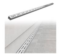 Wzmazingly Caniveau Extérieur Mince De 100cm De Long, Étroit Terrasse Système De Drainage De Tranchée pour Balcon Cour Allée, Acier Inoxydable 304, Découpable(100x3.5x3cm)