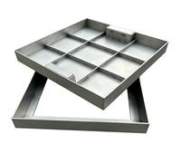 Wzmazingly Couvercle De Regard Encastré Invisible Avec Base, Couvercle De Fosse Septique Robuste En Acier Inoxydable Avec Poignée Rétractable, Pour Allées, Terrasses, Trottoirs(65x65cm)