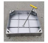 Wzmazingly Couvercle Et Cadre De Regard Invisibles, Couvercle D'inspection En Acier Inoxydable, Couvercle De Fosse Septique Extérieurs Carrés Encastrés Pour Pavage Allée(45x45cm/18x18in)