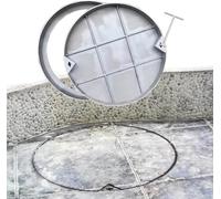 Wzmazingly Couvercle Et Cadre De Regard Ronds En Acier Inoxydable 32 30 28 26 24 22 20 18 16 14 12 Pouces, Renforcé Invisible Couvercle De Fosse Septique Avec Crochet De Levage(Dia 45cm/18in)
