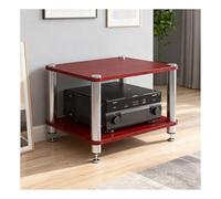 Wzmazingly Étagère HiFi 2/3/4 Niveaux, Meubles Multimedia AV avec Pieds Amortisseurs, Meuble De Rangement Audio/Vidéo, pour La Maison, Salle De Conférence, Studio De Jeu(Teak Color,2 Tier-37cm Tall)